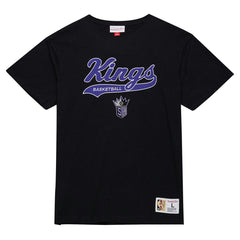 Sacramento Kings Hardwood Classics Felt Applique Slub T-Shirt Black
