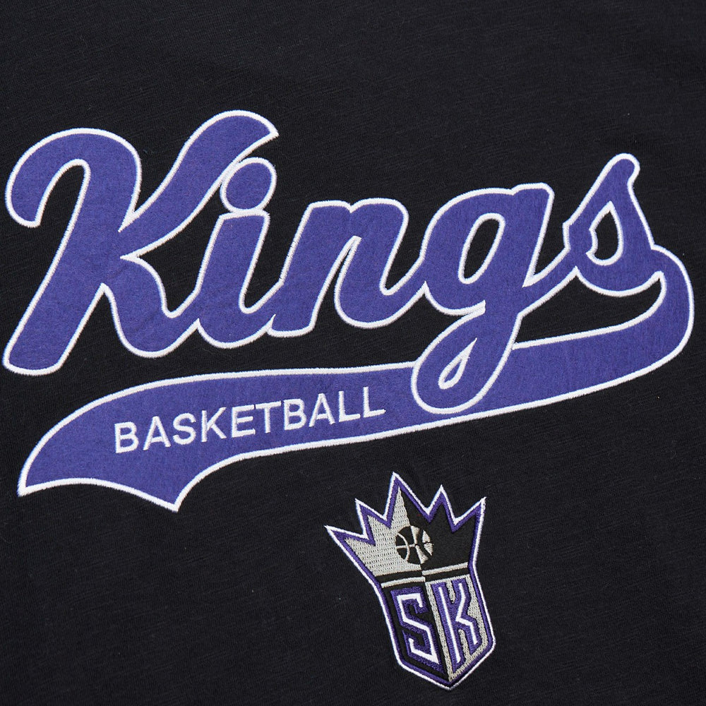 Sacramento Kings Hardwood Classics Felt Applique Slub T-Shirt Black