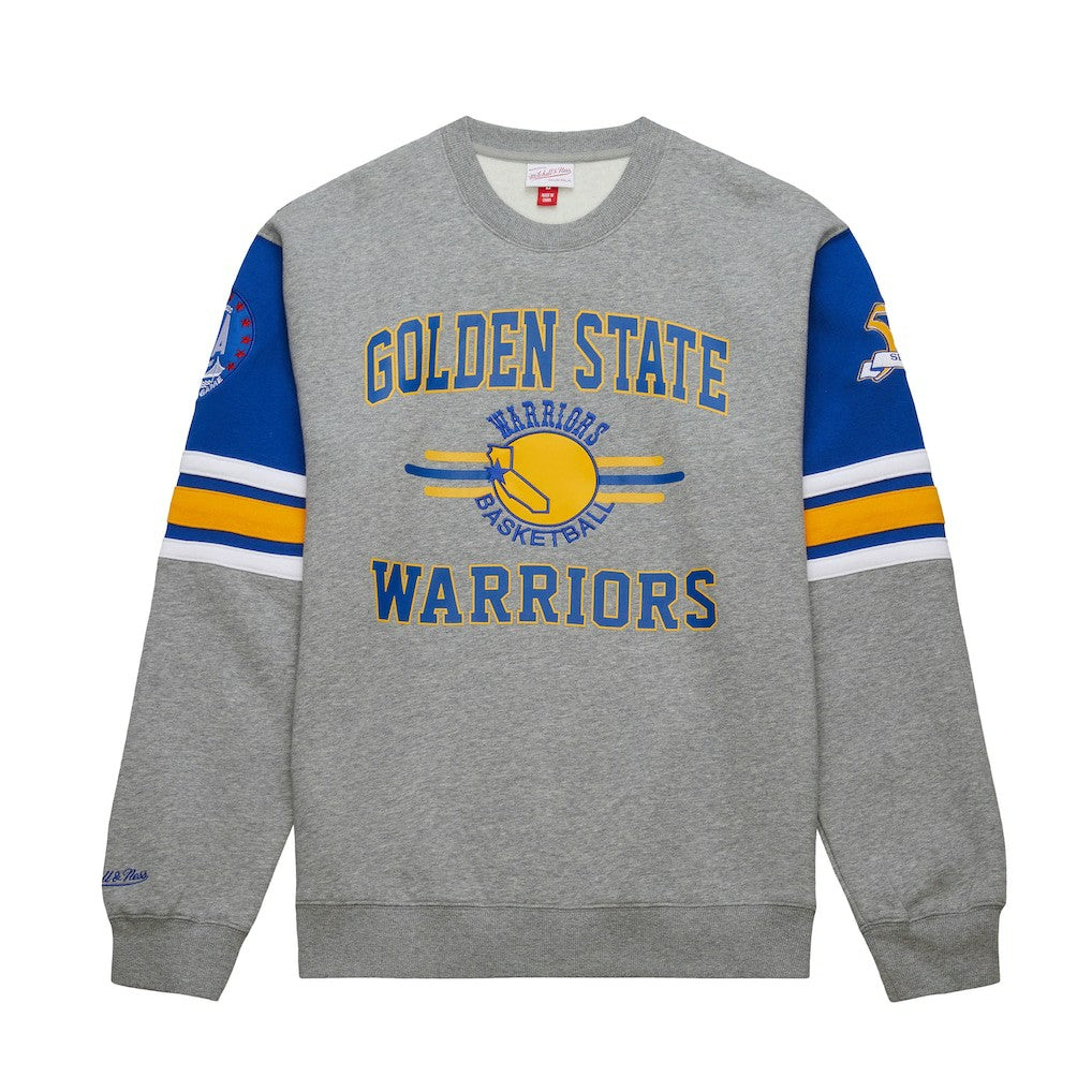 Golden State Warriors Hardwood Classics All Over 4.0 Pullover Sweatshirt Heather Gray