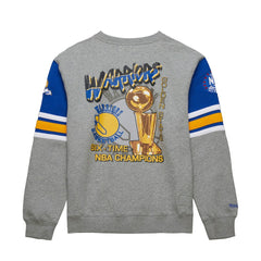 Golden State Warriors Hardwood Classics All Over 4.0 Pullover Sweatshirt Heather Gray