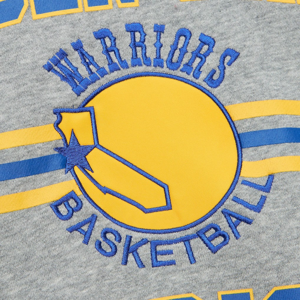 Golden State Warriors Hardwood Classics All Over 4.0 Pullover Sweatshirt Heather Gray