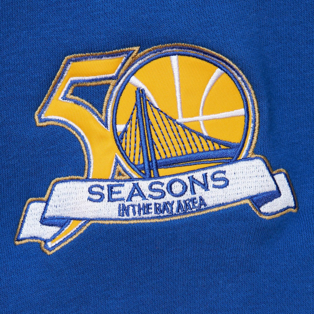Golden State Warriors Hardwood Classics All Over 4.0 Pullover Sweatshirt Heather Gray