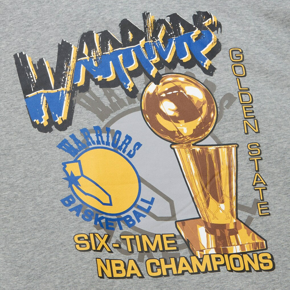 Golden State Warriors Hardwood Classics All Over 4.0 Pullover Sweatshirt Heather Gray