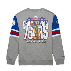 Philadelphia 76ers Hardwood Classics All Over 4.0 Pullover Sweatshirt Heather Gray