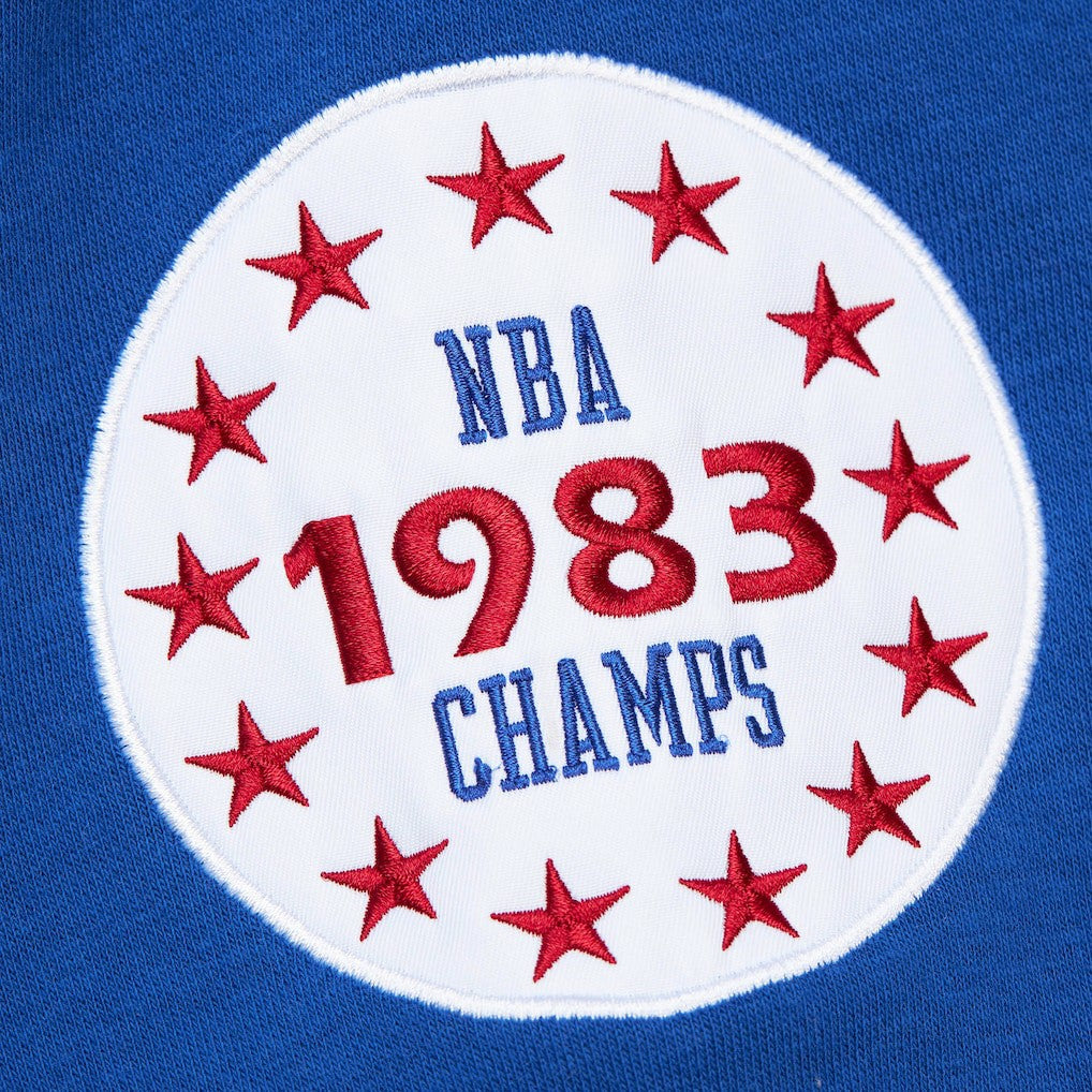 Philadelphia 76ers Hardwood Classics All Over 4.0 Pullover Sweatshirt Heather Gray