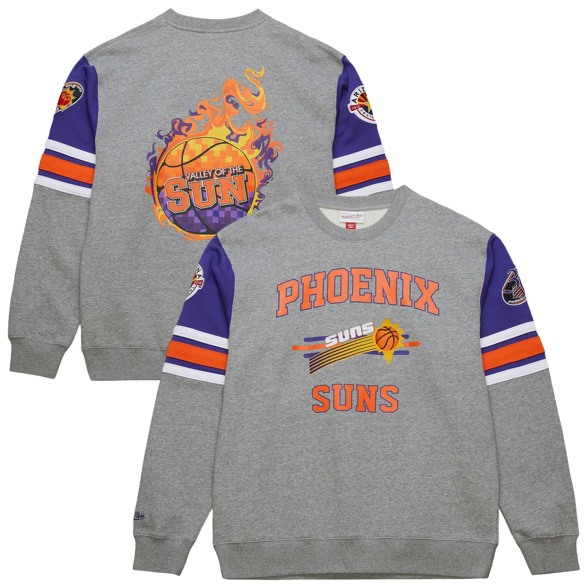 Phoenix Suns Hardwood Classics All Over 4.0 Pullover Sweatshirt Heather Gray