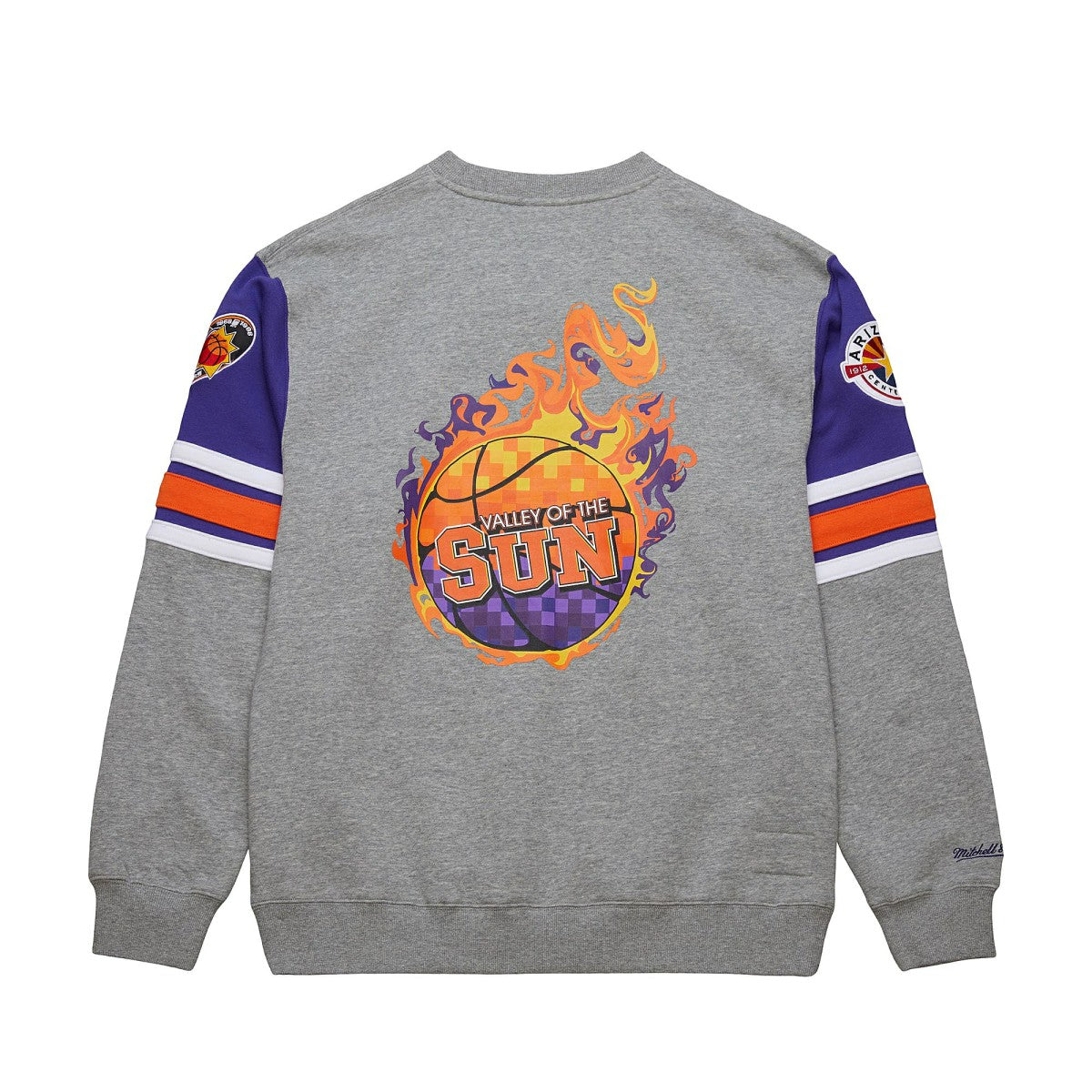 Phoenix Suns Hardwood Classics All Over 4.0 Pullover Sweatshirt Heather Gray