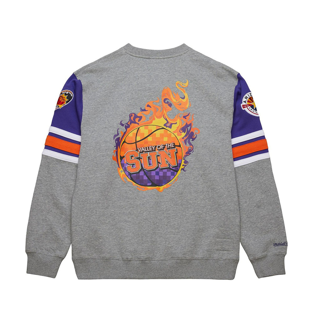 Phoenix Suns Hardwood Classics All Over 4.0 Pullover Sweatshirt Heather Gray