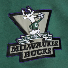 Milwaukee Bucks Hardwood Classics All Over 4.0 Pullover Sweatshirt Heather Gray
