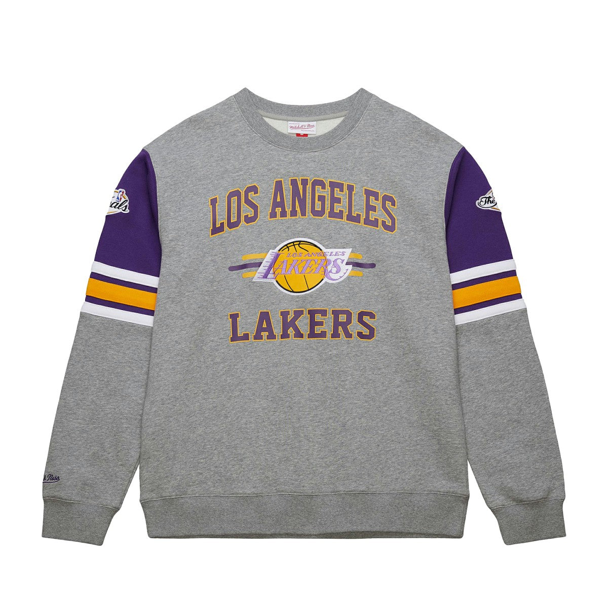 Los Angeles Lakers Hardwood Classics All Over 4.0 Pullover Sweatshirt Heather Gray