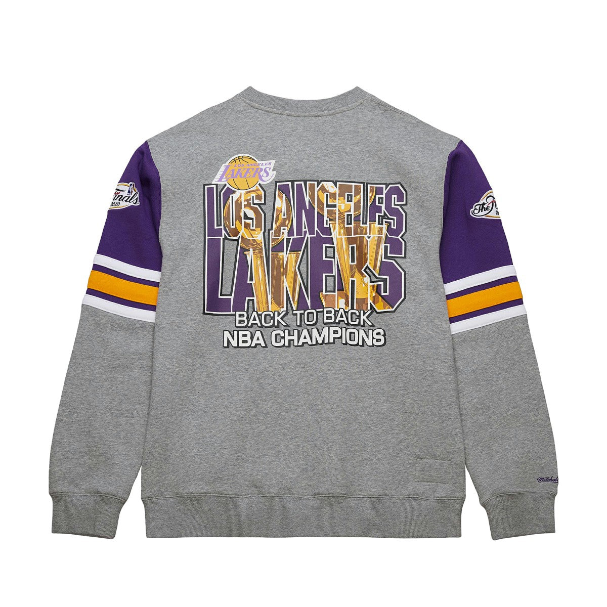 Los Angeles Lakers Hardwood Classics All Over 4.0 Pullover Sweatshirt Heather Gray