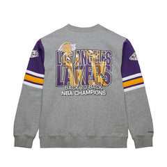 Los Angeles Lakers Hardwood Classics All Over 4.0 Pullover Sweatshirt Heather Gray