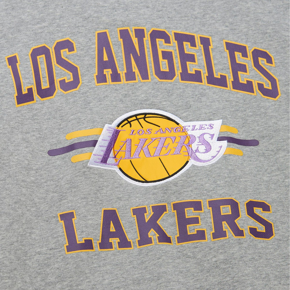 Los Angeles Lakers Hardwood Classics All Over 4.0 Pullover Sweatshirt Heather Gray