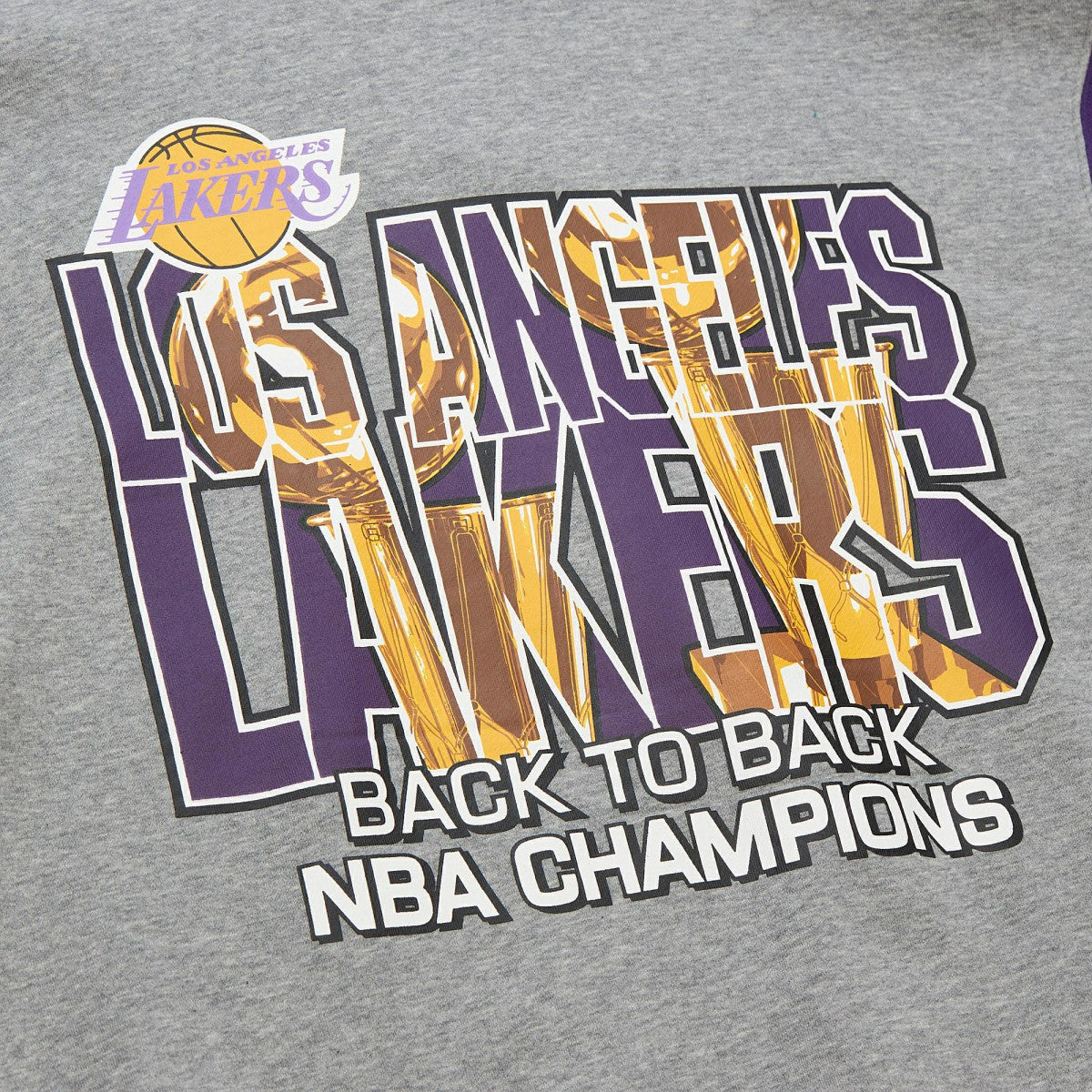 Los Angeles Lakers Hardwood Classics All Over 4.0 Pullover Sweatshirt Heather Gray