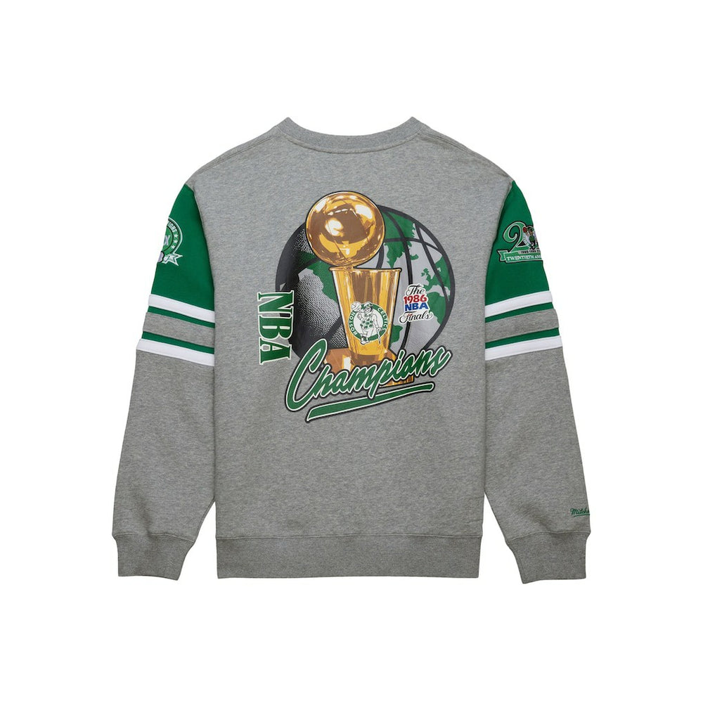 Boston Celtics Hardwood Classics All Over 4.0 Pullover Sweatshirt Heather Gray