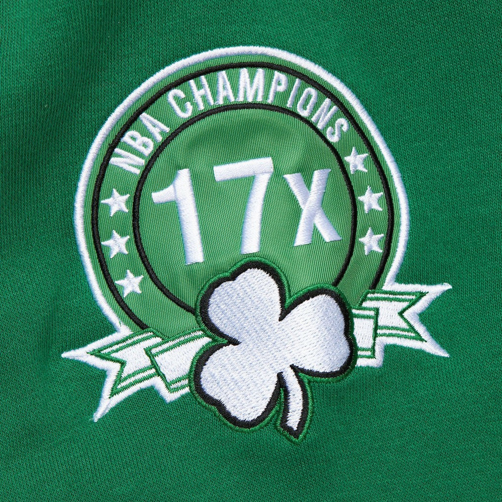 Boston Celtics Hardwood Classics All Over 4.0 Pullover Sweatshirt Heather Gray