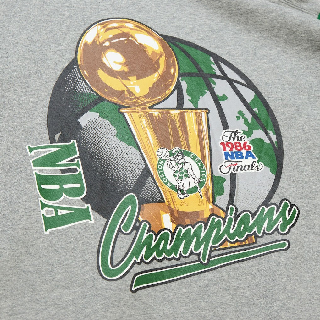 Boston Celtics Hardwood Classics All Over 4.0 Pullover Sweatshirt Heather Gray