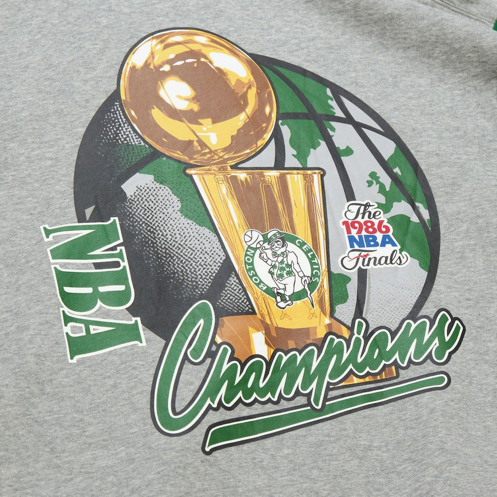 Boston Celtics Hardwood Classics All Over 4.0 Pullover Sweatshirt Heather Gray