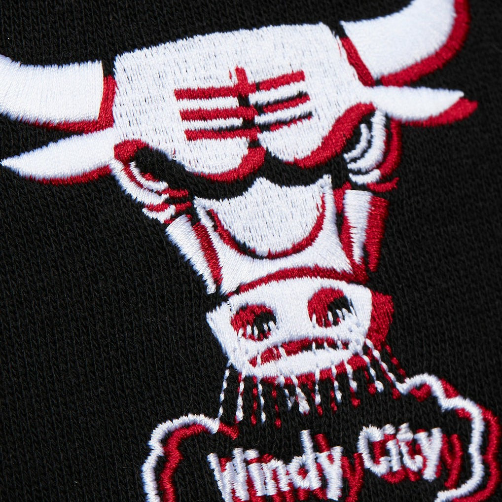 Chicago Bulls Women's Hardwood Classics Cropped Pullover Hoodie Black