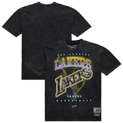 Los Angeles Lakers Unisex Hardwood Classics Vintage Voltage Premium Heavyweight T-Shirt Black