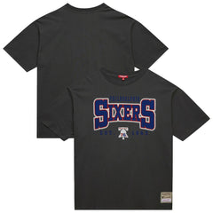 Philadelphia 76ers Women's Hardwood Classics Oversized Boyfriend T-Shirt Charcoal