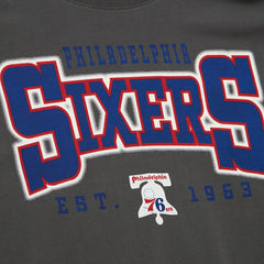 Philadelphia 76ers Women's Hardwood Classics Oversized Boyfriend T-Shirt Charcoal