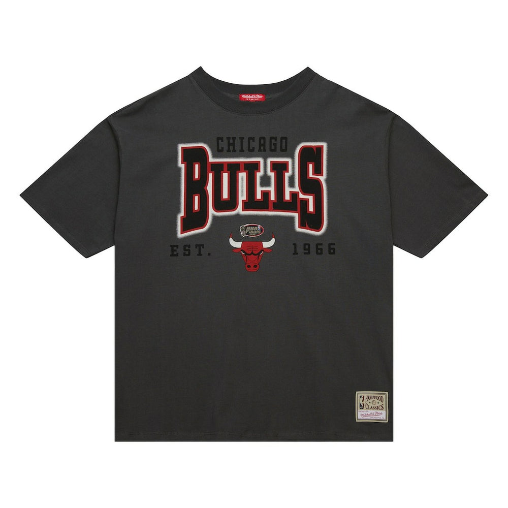Chicago Bulls Women's Hardwood Classics Oversized Boyfriend T-Shirt Charcoal