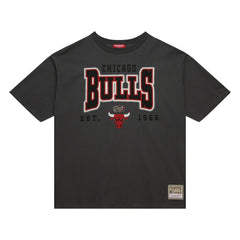 Chicago Bulls Women's Hardwood Classics Oversized Boyfriend T-Shirt Charcoal