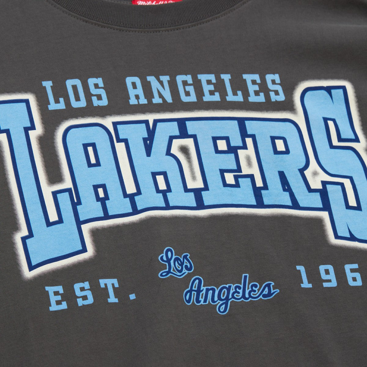 Los Angeles Lakers Women's Hardwood Classics Oversized Boyfriend T-Shirt Charcoal