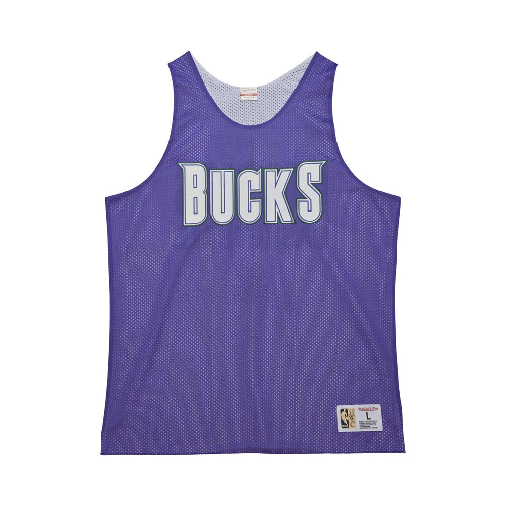 Milwaukee Bucks Hardwood Classics Reversible Mesh Practice Jersey Purple/White