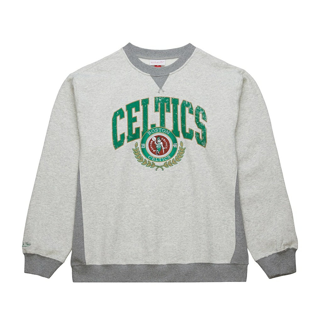 Boston Celtics Vintage Logo Pullover Sweatshirt Heather Gray