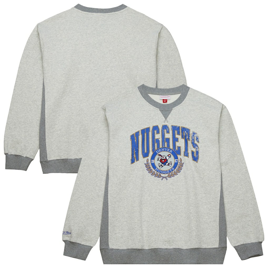 Denver Nuggets Vintage Logo Pullover Sweatshirt Heather Gray