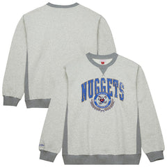 Denver Nuggets Vintage Logo Pullover Sweatshirt Heather Gray