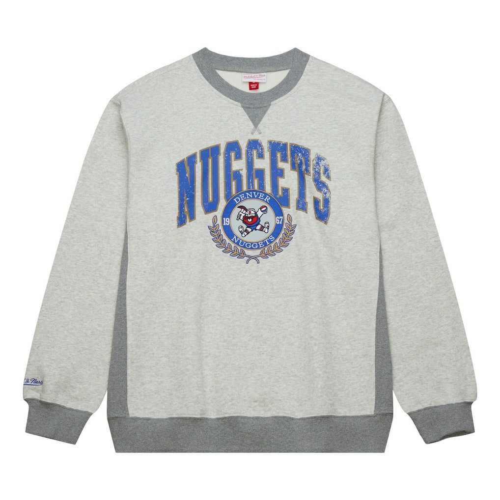 Denver Nuggets Vintage Logo Pullover Sweatshirt Heather Gray