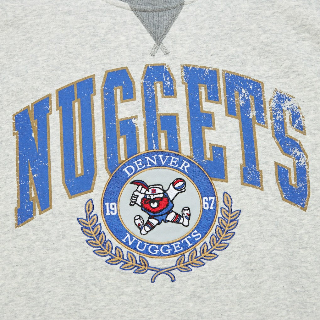 Denver Nuggets Vintage Logo Pullover Sweatshirt Heather Gray