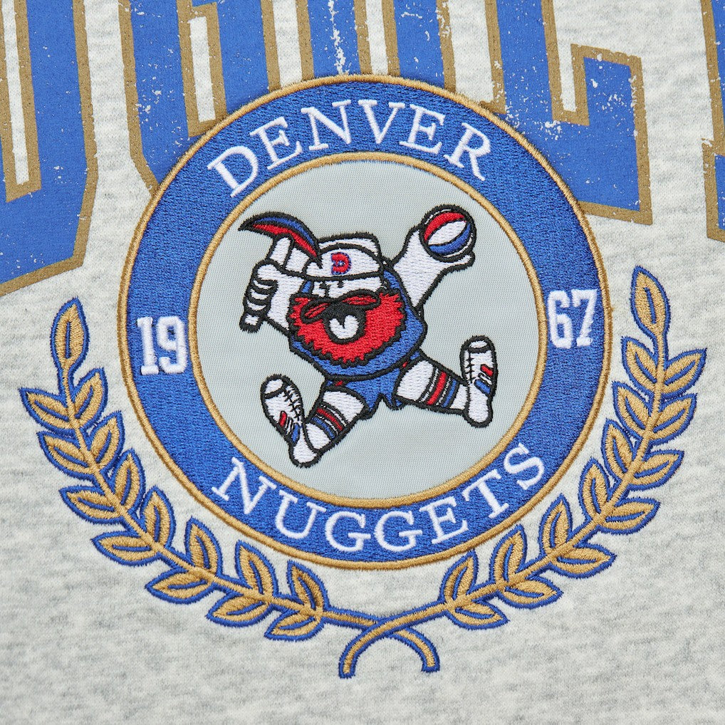 Denver Nuggets Vintage Logo Pullover Sweatshirt Heather Gray