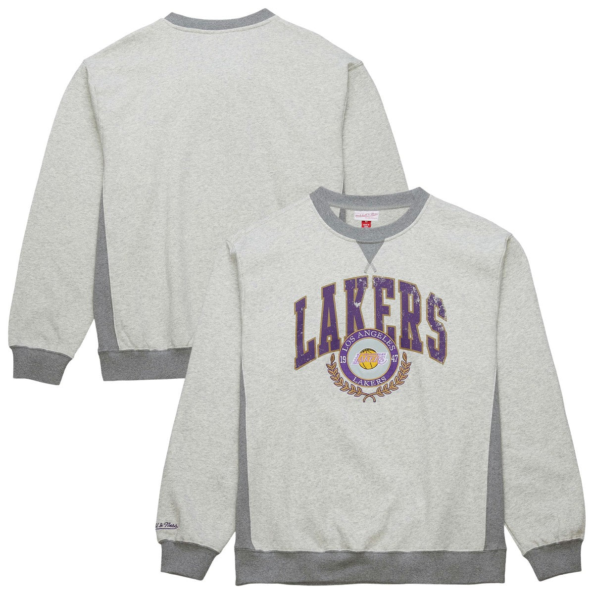 Los Angeles Lakers Vintage Logo Pullover Sweatshirt Heather Gray