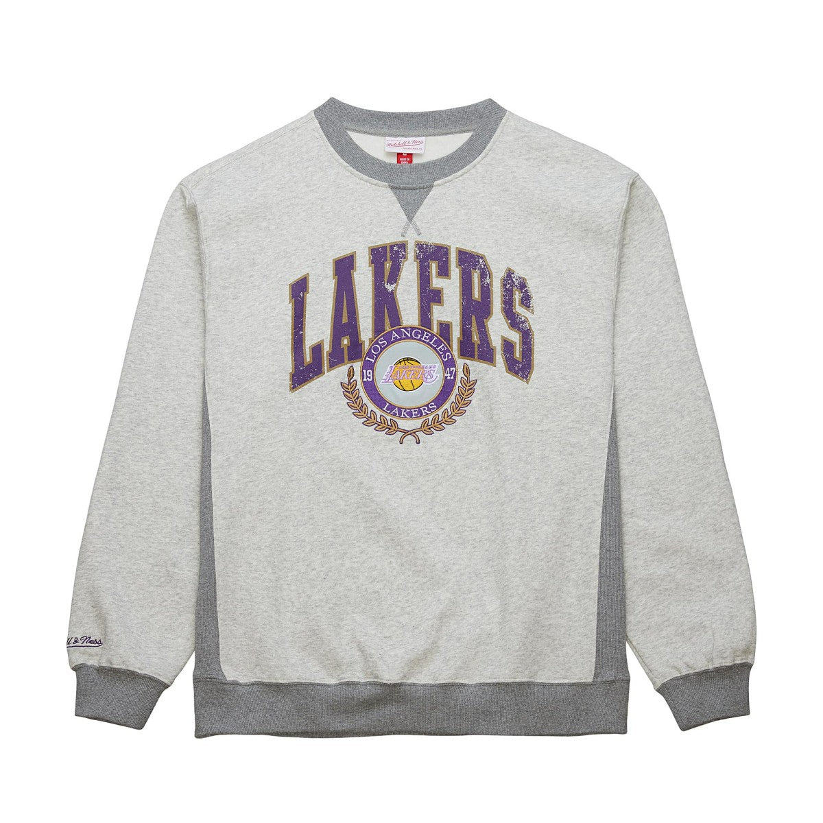 Los Angeles Lakers Vintage Logo Pullover Sweatshirt Heather Gray