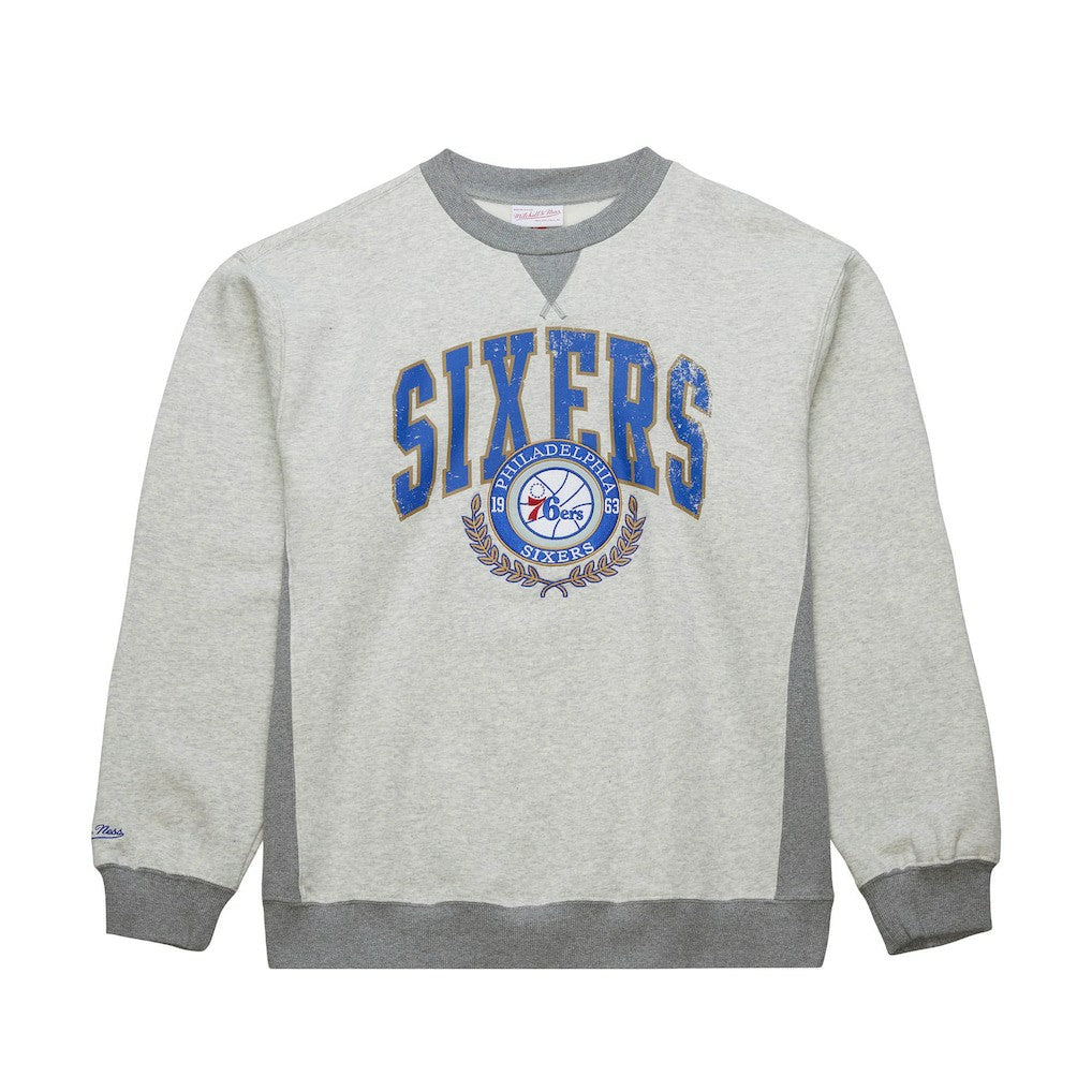 Philadelphia 76ers Vintage Logo Pullover Sweatshirt Heather Gray