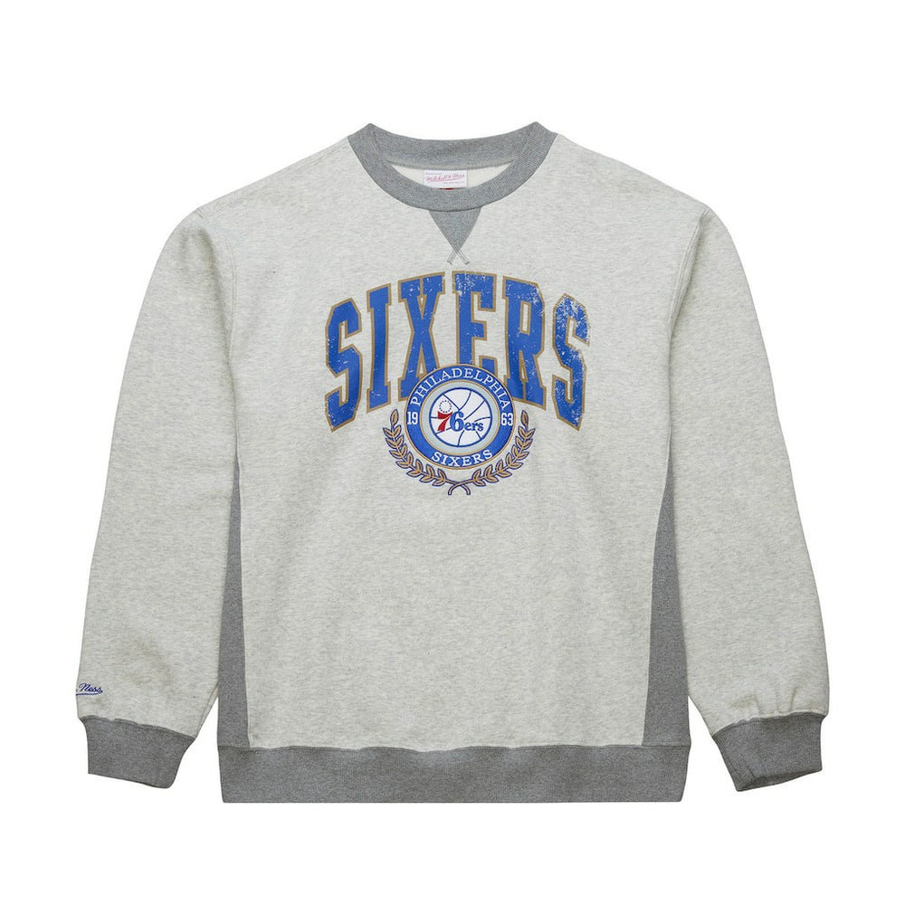 Philadelphia 76ers Vintage Logo Pullover Sweatshirt Heather Gray