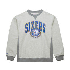 Philadelphia 76ers Vintage Logo Pullover Sweatshirt Heather Gray