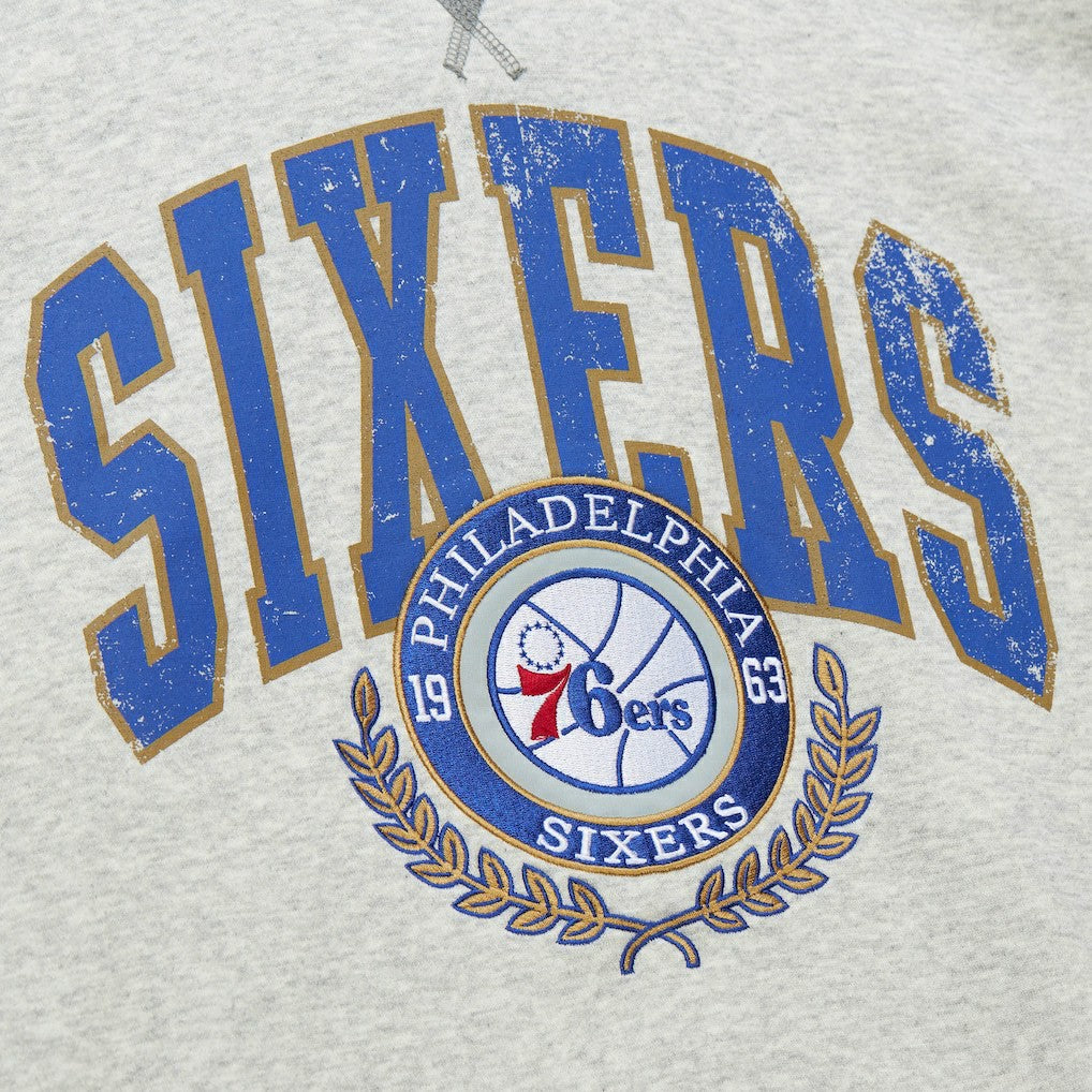 Philadelphia 76ers Vintage Logo Pullover Sweatshirt Heather Gray