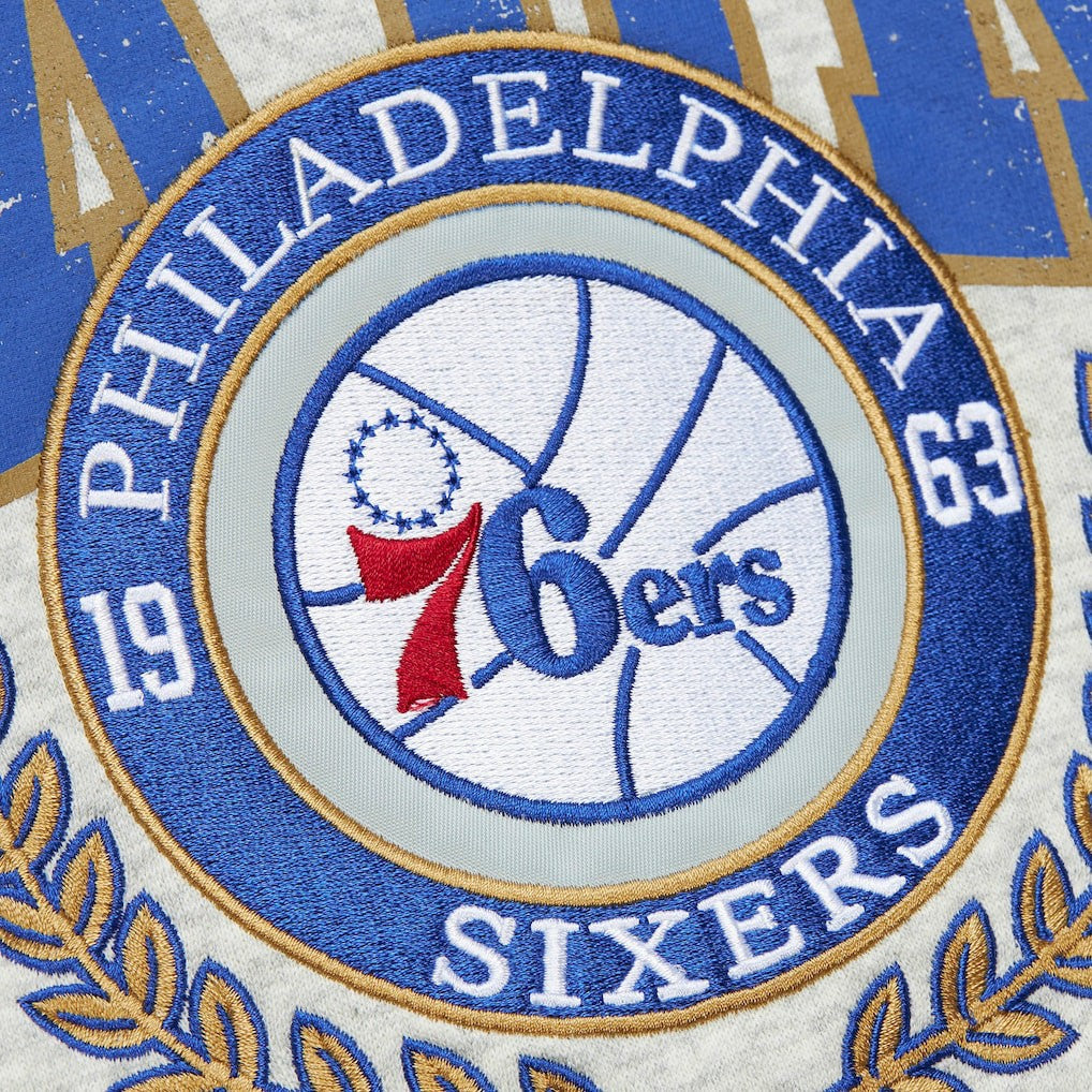 Philadelphia 76ers Vintage Logo Pullover Sweatshirt Heather Gray