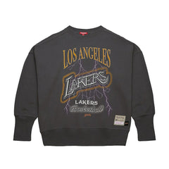 Los Angeles Lakers Women's Hardwood Classics Lightweight Pullover Sweatshirt Charcoal