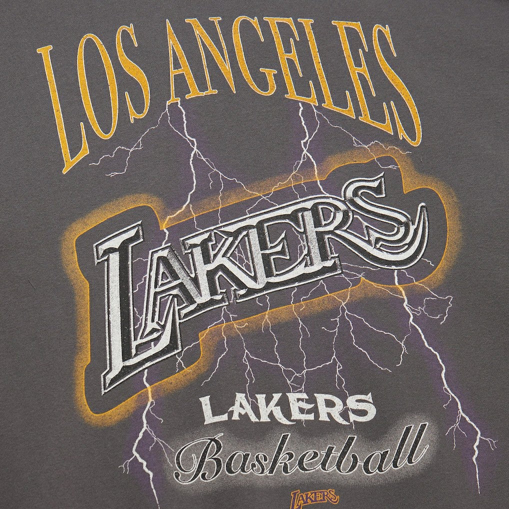 Los Angeles Lakers Women's Hardwood Classics Lightweight Pullover Sweatshirt Charcoal