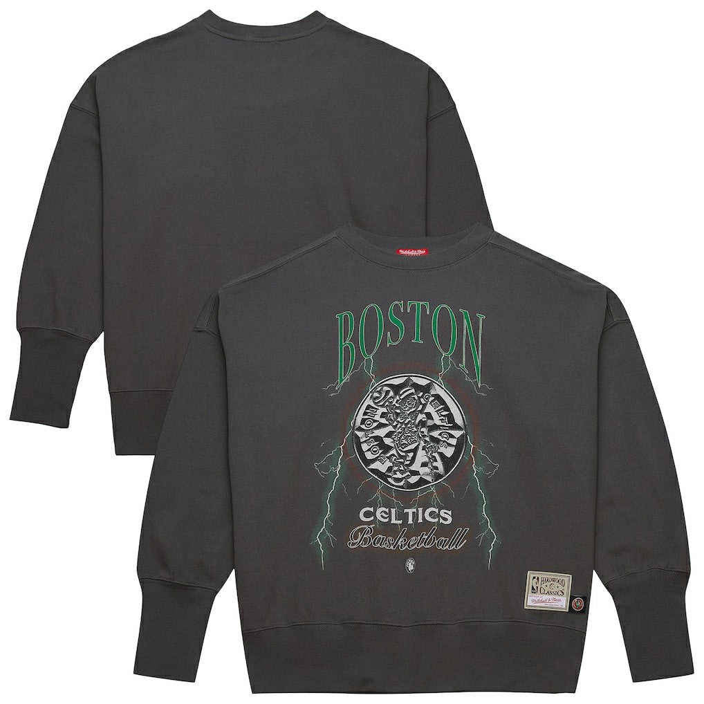 Boston Celtics Women's Hardwood Classics Lightweight Pullover Sweatshirt Charcoal