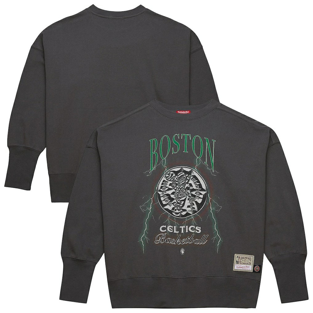 Boston Celtics Women's Hardwood Classics Lightweight Pullover Sweatshirt Charcoal