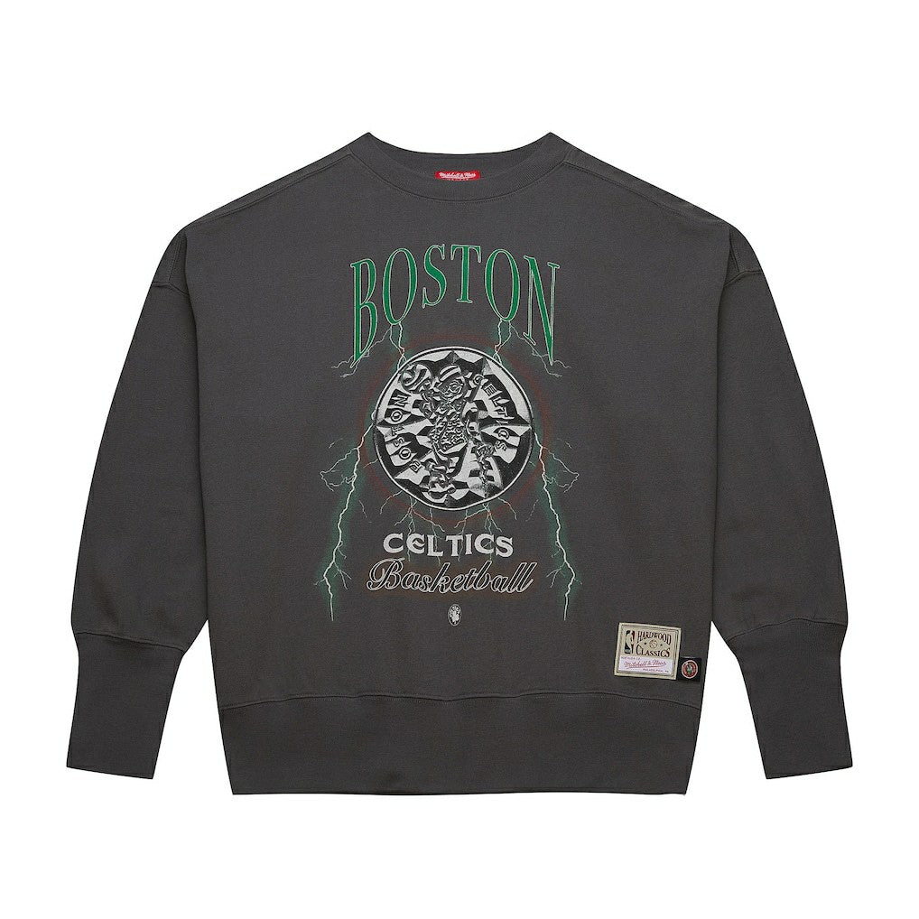 Boston Celtics Women's Hardwood Classics Lightweight Pullover Sweatshirt Charcoal