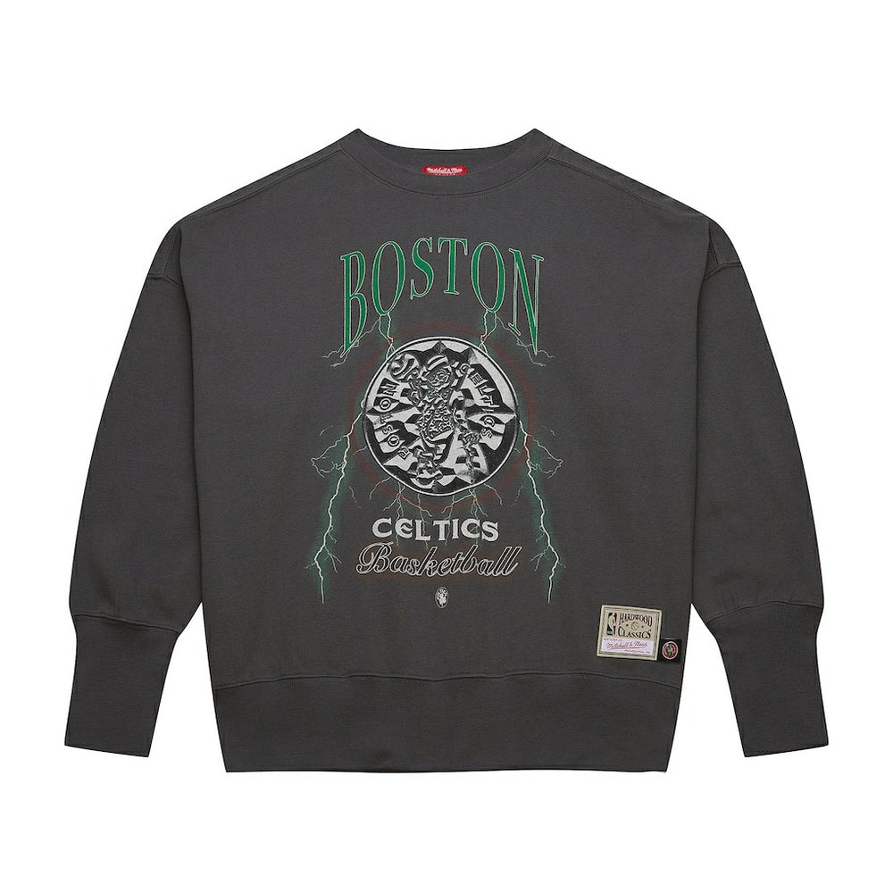 Boston Celtics Women's Hardwood Classics Lightweight Pullover Sweatshirt Charcoal