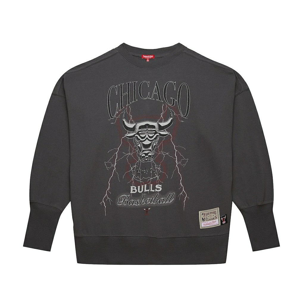 Chicago Bulls Women's Hardwood Classics Lightweight Pullover Sweatshirt Charcoal